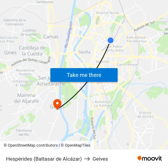 Hespérides (Baltasar de Alcázar) to Gelves map