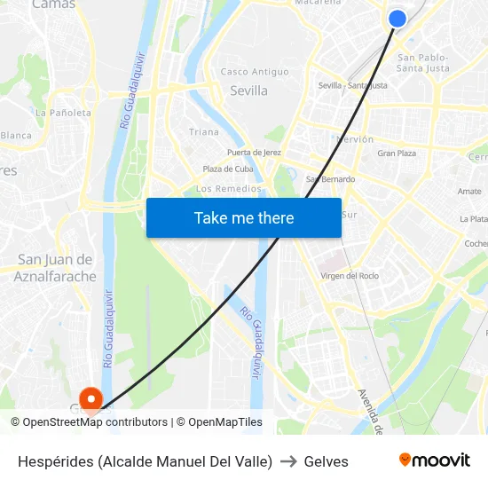 Hespérides (Alcalde Manuel Del Valle) to Gelves map