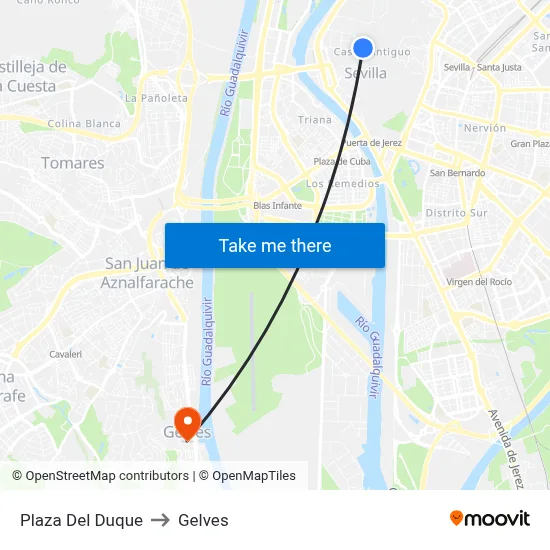 Plaza Del Duque to Gelves map