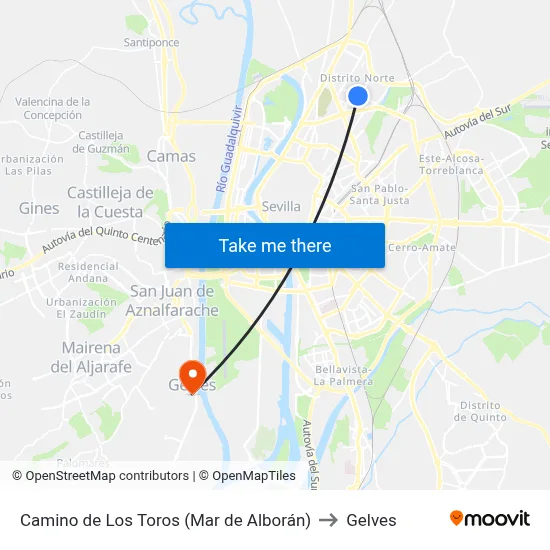Camino de Los Toros (Mar de Alborán) to Gelves map