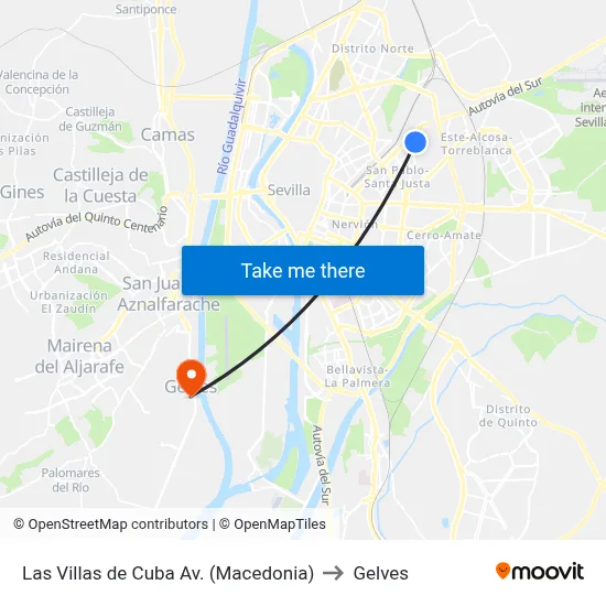 Las Villas de Cuba  Av. (Macedonia) to Gelves map