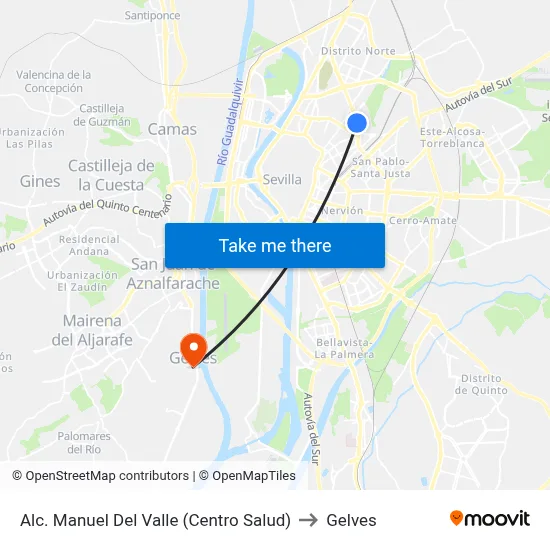 Alc. Manuel Del Valle (Centro Salud) to Gelves map