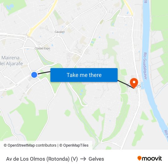 Av de Los Olmos (Rotonda) (V) to Gelves map