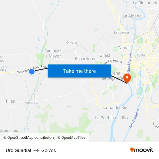 Urb Guadial to Gelves map