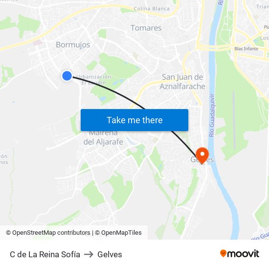C de La Reina Sofía to Gelves map