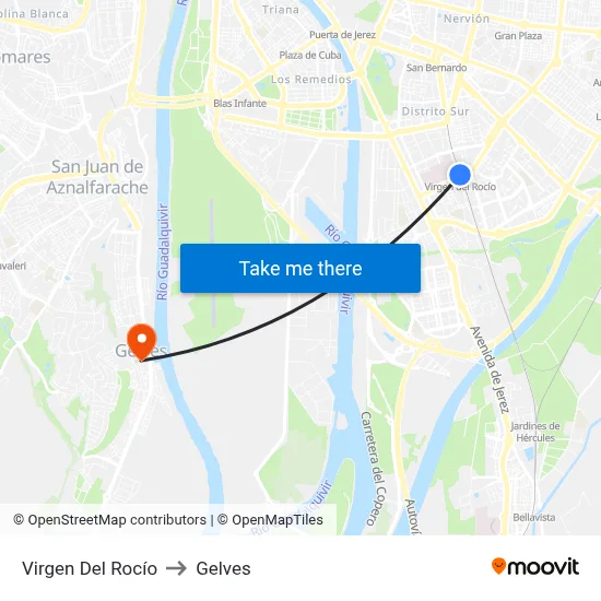 Virgen Del Rocío to Gelves map