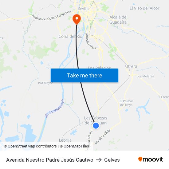 Avenida Nuestro Padre Jesús Cautivo to Gelves map