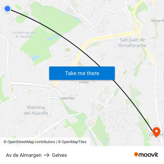 Av de Almargen to Gelves map