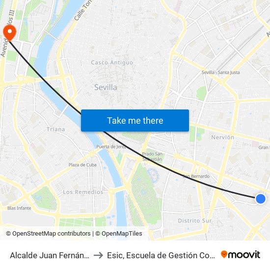 Alcalde Juan Fernández (El Juncal) to Esic, Escuela de Gestión Comercial y Marketing map