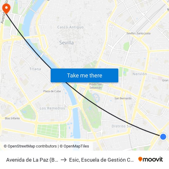 Avenida de La Paz (Barriada La Oliva) to Esic, Escuela de Gestión Comercial y Marketing map