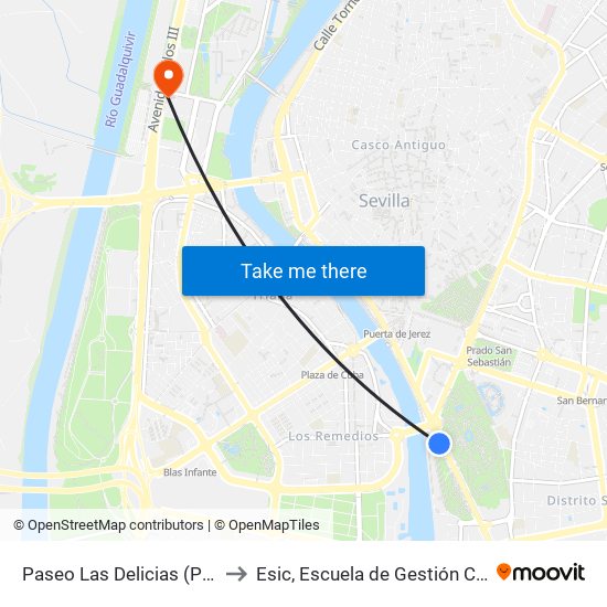 Paseo Las Delicias (Pab. de Guatemala) to Esic, Escuela de Gestión Comercial y Marketing map