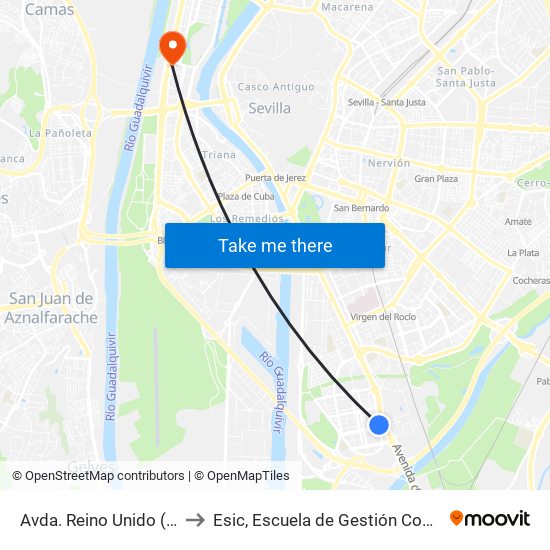 Avda. Reino Unido (Glta. Letonia) to Esic, Escuela de Gestión Comercial y Marketing map