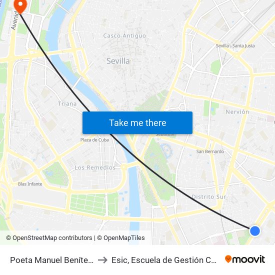 Poeta Manuel Benítez (Rda. La Oliva) to Esic, Escuela de Gestión Comercial y Marketing map
