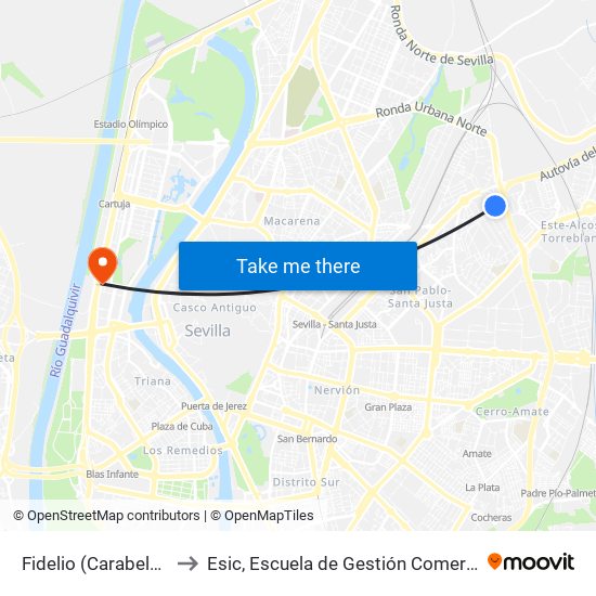 Fidelio (Carabela La Niña) to Esic, Escuela de Gestión Comercial y Marketing map