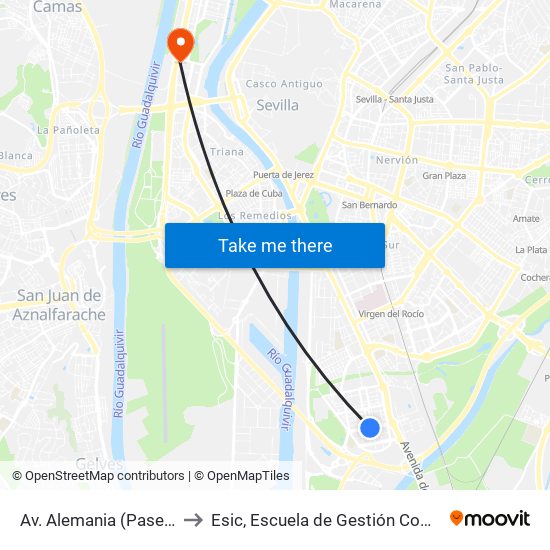 Av. Alemania (Paseo de Europa) to Esic, Escuela de Gestión Comercial y Marketing map