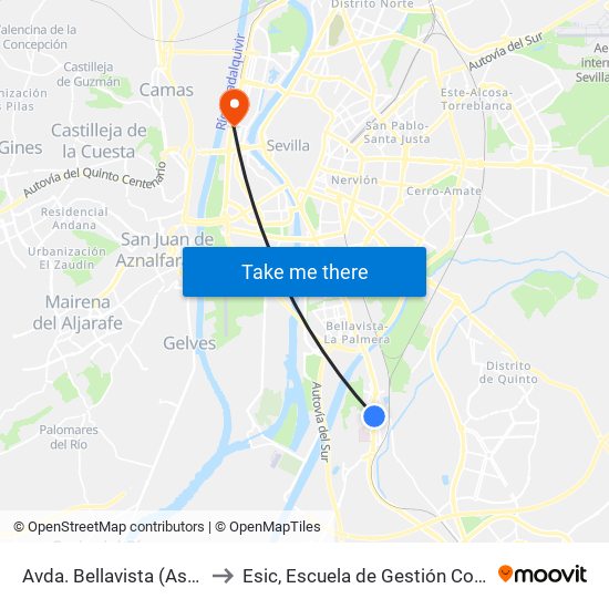 Avda. Bellavista (Asensio y Toledo) to Esic, Escuela de Gestión Comercial y Marketing map