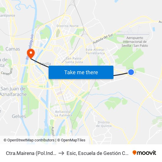 Ctra.Mairena (Pol.Indust.Torreblanca) to Esic, Escuela de Gestión Comercial y Marketing map