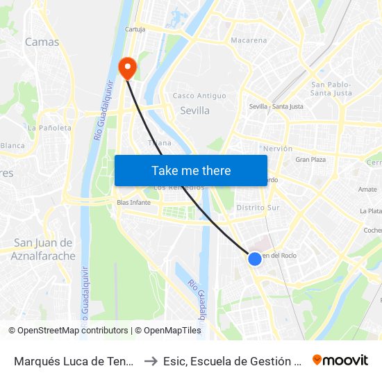 Marqués Luca de Tena (Hospital V.Rocio) to Esic, Escuela de Gestión Comercial y Marketing map