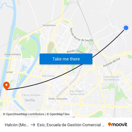 Halcón (Mofeta) to Esic, Escuela de Gestión Comercial y Marketing map