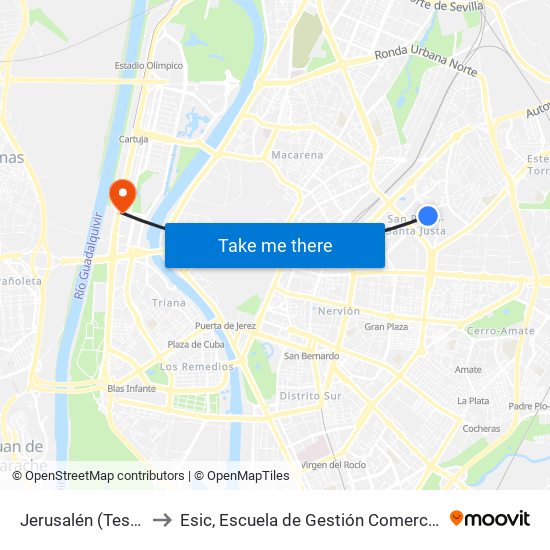 Jerusalén (Tesalónica) to Esic, Escuela de Gestión Comercial y Marketing map