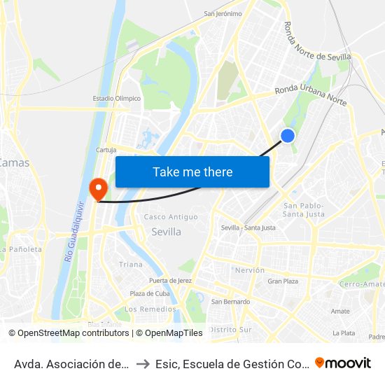 Avda. Asociación de Vecinos (Ojiva) to Esic, Escuela de Gestión Comercial y Marketing map