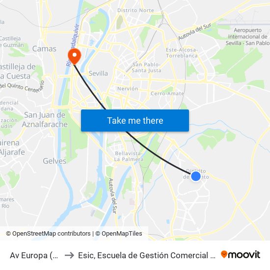 Av Europa (París) to Esic, Escuela de Gestión Comercial y Marketing map