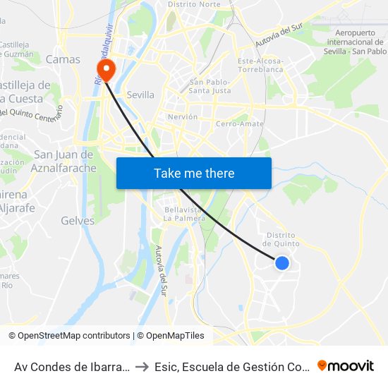 Av Condes de Ibarra (Comerciales) to Esic, Escuela de Gestión Comercial y Marketing map