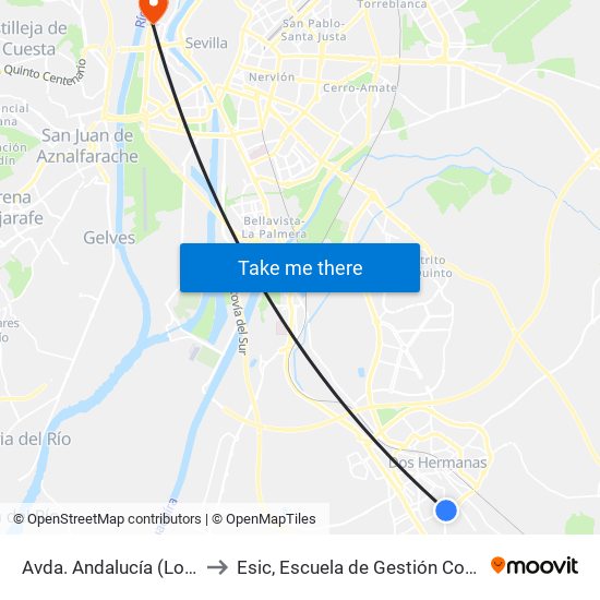 Avda. Andalucía (Los Montecillos) to Esic, Escuela de Gestión Comercial y Marketing map