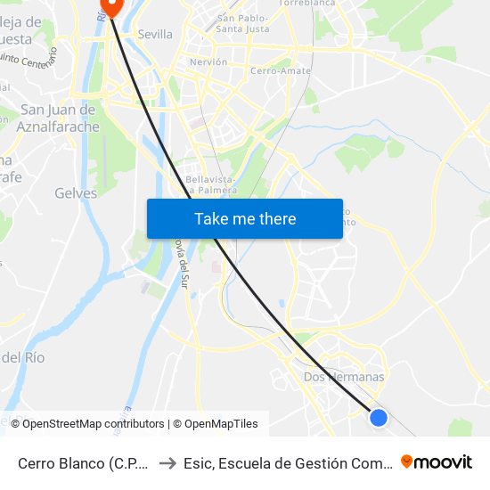 Cerro Blanco (C.P.F. Caballero) to Esic, Escuela de Gestión Comercial y Marketing map