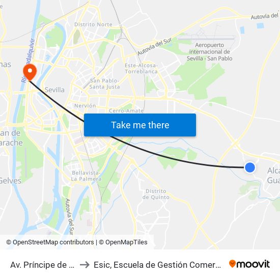 Av. Príncipe de Asturias to Esic, Escuela de Gestión Comercial y Marketing map