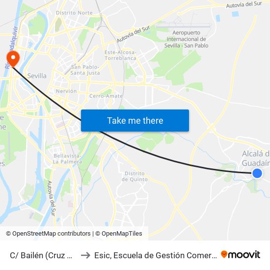 C/ Bailén (Cruz Del Inglés) to Esic, Escuela de Gestión Comercial y Marketing map