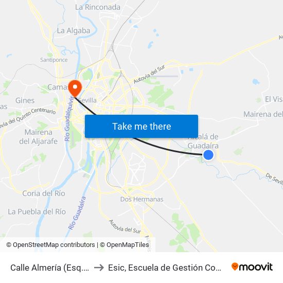 Calle Almería (Esq. C/ Valencia) to Esic, Escuela de Gestión Comercial y Marketing map