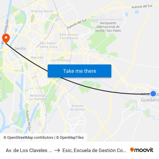 Av. de Los Claveles (Guardia Civil) to Esic, Escuela de Gestión Comercial y Marketing map