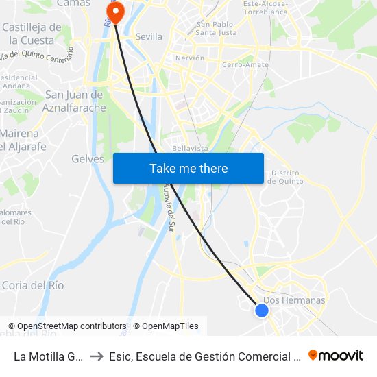 La Motilla Galope to Esic, Escuela de Gestión Comercial y Marketing map