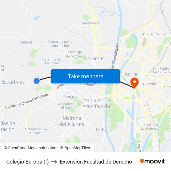 Colegio Europa (I) to Extensión Facultad de Derecho map