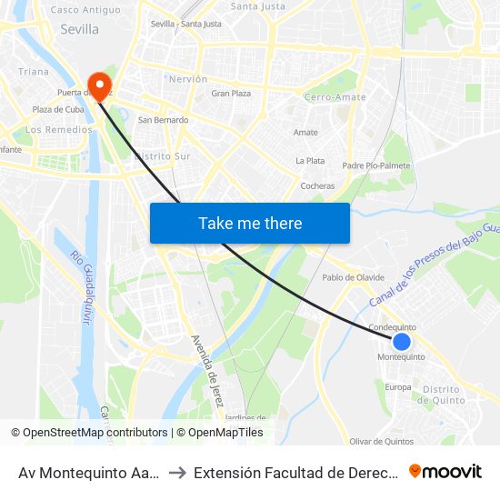 Av Montequinto Aavv to Extensión Facultad de Derecho map