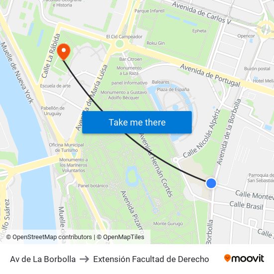 Av de La Borbolla to Extensión Facultad de Derecho map