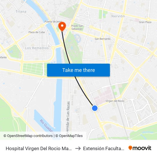 Hospital Virgen Del Rocio Marques Luca de Tena to Extensión Facultad de Derecho map