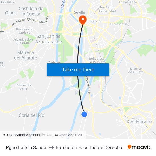 Pgno La Isla Salida to Extensión Facultad de Derecho map