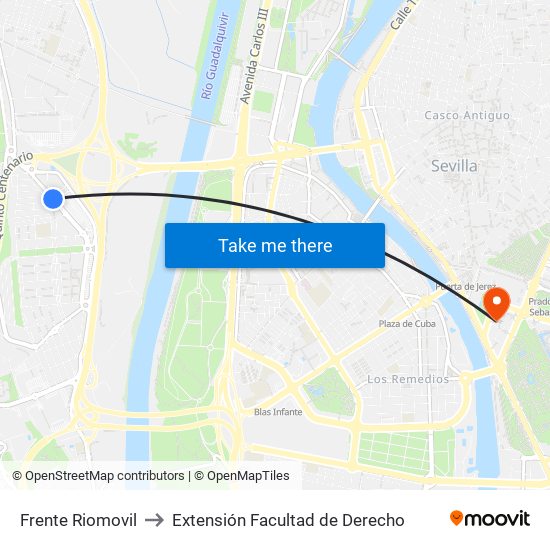 Frente Riomovil to Extensión Facultad de Derecho map