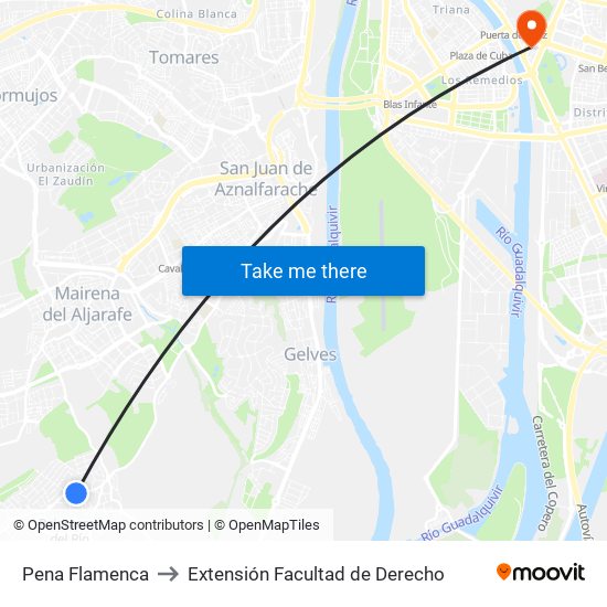 Pena Flamenca to Extensión Facultad de Derecho map