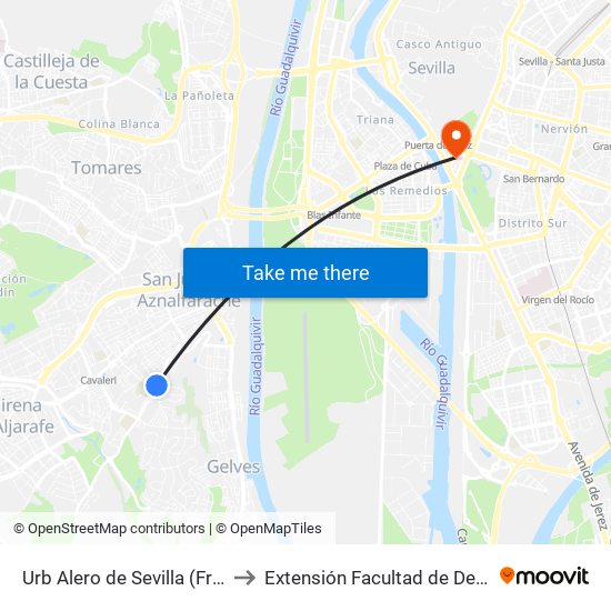 Urb Alero de Sevilla (Frente) to Extensión Facultad de Derecho map