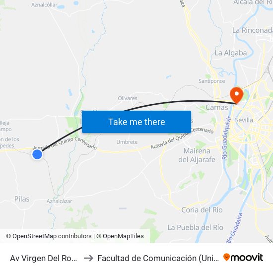 Av Virgen Del Rocio 52 Ceuta to Facultad de Comunicación (Universidad de Sevilla) map