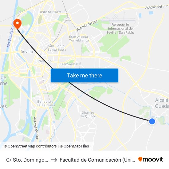 C/ Sto. Domingo de Guzman to Facultad de Comunicación (Universidad de Sevilla) map