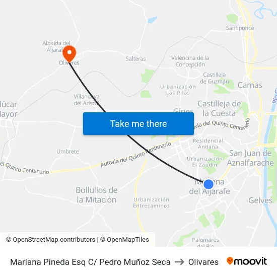 Mariana Pineda Esq C/ Pedro Muñoz Seca to Olivares map