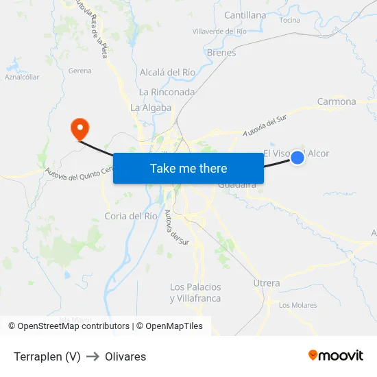 Terraplen (V) to Olivares map