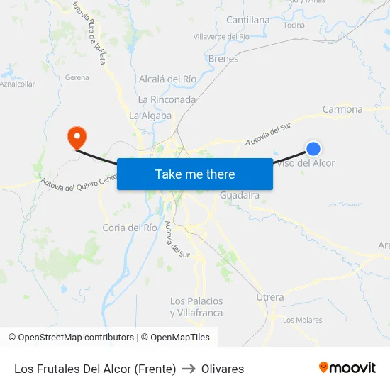 Los Frutales Del Alcor (Frente) to Olivares map