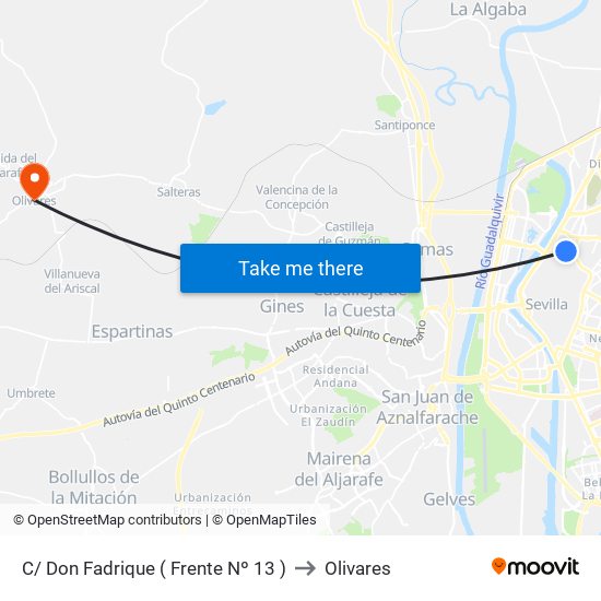 C/ Don Fadrique ( Frente Nº 13 ) to Olivares map