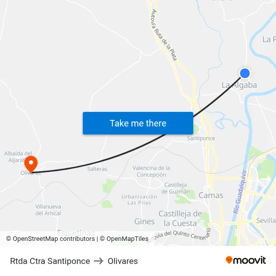 Rtda Ctra Santiponce to Olivares map