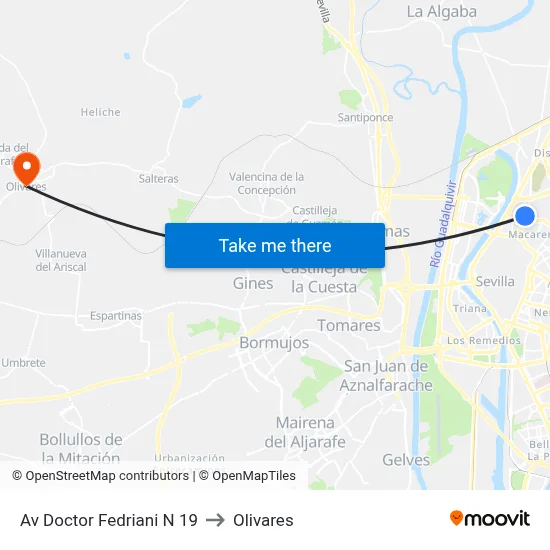 Av Doctor Fedriani N 19 to Olivares map